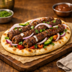Seekh Kebab on Naan