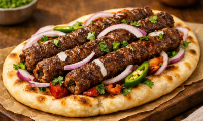 Seekh Kebab on Naan