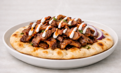 Donner on Naan Nelson soft naan with seasoned donner meat