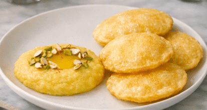 Halwa Puri at Hazara Spice, Nelson