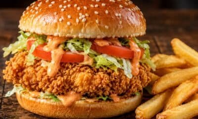 Shalpata Burger – crispy fried chicken fillet burger at Hazara Spice, Nelson